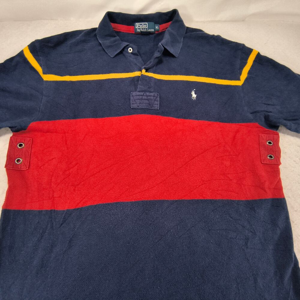 Polo by Ralph Lauren Collared Polo Shirt Men Size Extra Large XL Blue Red Yellow